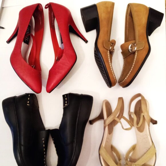 DAMAGED SHOES Lot of 4 pair with cracks Women's size 6 - 8 Leather Suede Loafers - Picture 2 of 8